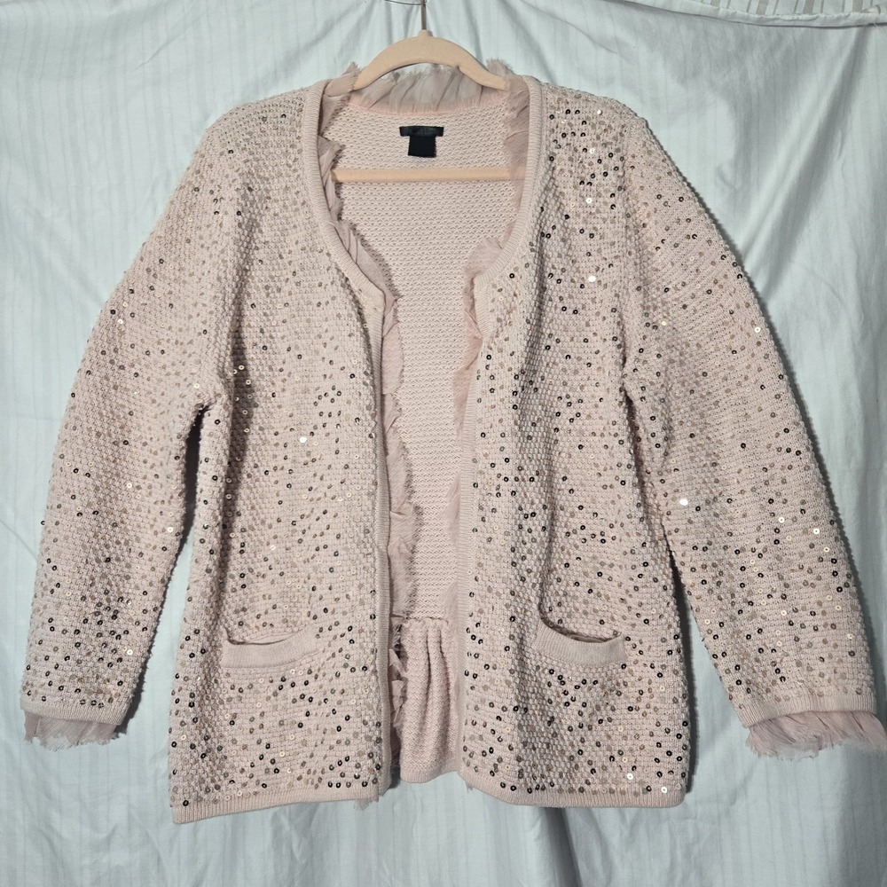 Nue Options Pale Pink Sequined Cardigan Women's